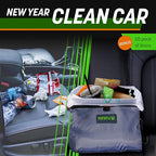 Auto Car Trash Can - Leakproof, Hanging Garbage Bin with 20 Trash Bags and Black Adjustable Strap - Truck & Car Accessories for Men and Women - Grey with No Lid