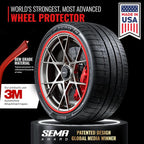 PROTECTiQ PRO Universal Rim Protection Trim - Curb Rash Guard with Award-Winning Patented Design and Premium 3M Tape - Fits Up to 4X 24 Wheels, Cars, Trucks, SUVs - Red