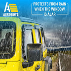 Extra Durable Window Deflectors Tape-On Window Visors Rain Guards Fit for Jeep Wrangler JL 2018-2026, Sun Visors, Wind Vent for Shades, Exterior Car Accessories - 4pcs. AG0085
