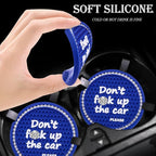 2PCS Bling Crystal Rhinestone Cup Holder Coaster – 2.75 Inch Anti-Slip Auto Insert Cup Coaster – Sparkling Interior Decor Accessories for Cars & Vehicles (Blue & White)