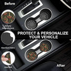 Vintage Mushroom Steering Wheel Cover with 2 Car Coasters,Berry with Leaves Anti-Slip Steering Wheel Cover,Elastic Breathable Car Interior Accessories,Universal 14.5"-15" Fit Auto,SUVs
