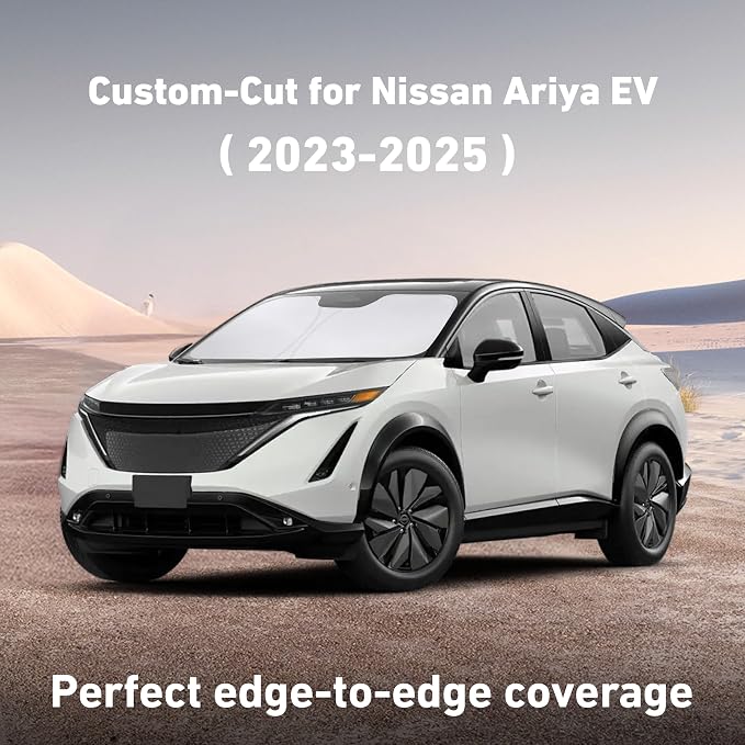 Windshield Sunshade Compatible for Nissan AriyaEV 2023 2024 2025, Sun Visor for Front Windshield & Window Sun Shade Cover, UV Heat Blocker & Protector, Car Accessories