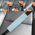 6 PCS Nappa Microfiber Leather Blue Steering Wheel Cover Set, Breathable Fabric Steering Wheel Cover 14.5-15inch Universal, Car Center Console Cover, Seat Belt Cushion, Cup Holder Coaster