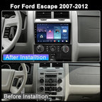 4G+64G Car Radio Stereo for Ford Escape 2007-2012: Upgrade Android 15 9" Touchscreen Head Unit Wireless CarPlay Android Auto, BT 5.4, WiFi 6, GPS, FM, RDS, EQ, SWC, 1080P Backup Camera