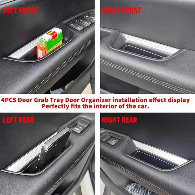 Car Door Handle Pocket Organizer For Cadillac XT5 2024 2023 2022 2021-2017 Accessories Insert Tray Storage Box Front rear door storage box (4PCS Storage Box-4 Door)