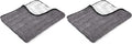 Gauntlet Car Drying Towel, Ultra-Absorbent 70/30 Blend Korean Microfiber, Dries Vehicles Faster Without Scratching, 900 GSM, 30x36 Inches, Ice Grey/Grey, 2-Pack