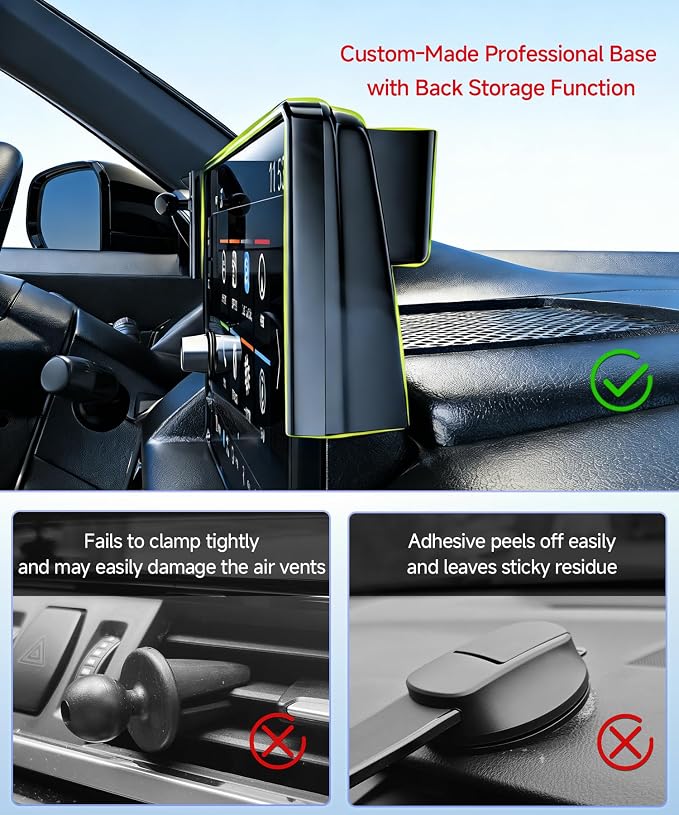 Qi2.2 25W Wireless Charger Car Phone Mount for Honda Accord/Hybrid 2023-26 | 12.3" Screen, Magsafe Accessories Fast Charging Magnetic Cell Phone Holder Clip Compatible with iPhone Android, GPS Bracket