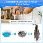 Microfiber Cleaning Cloth - Pack of 24, Multi-Functional Cleaning Towels, Size: 12 x 16 in, Highly Absorbent Cleaning Rags, Lint-Free, Streak-Free Cleaning Cloths for Car Kitchen Home Office