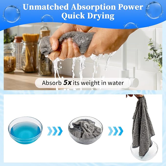 Shop Towels-200 Pack, Multi-Functional Shop Rags, 12 x 16 in Microfiber Cleaning Cloth, Highly Absorbent Cleaning Rags, Cleaning Towels for Car Kitchen Home Office