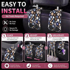 Car Seat Back Storage Hook, Funny Car Purse Hook, Cute Vehicle Storage Organizer for Purses Handbags Cute Daisy Floral