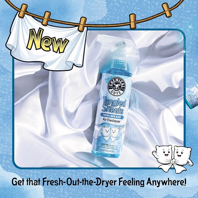 Tangled Sheets Fresh Linen Scent Air Freshener Spray and Odor Eliminator, Clean Fabric Inspired Spray for Home, Office, Bathroom, Dorm, and Car Interior - 4 Fl Oz