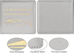 Car Registration and Insurance Holder, Vehicle Glove Box Car Organizer Men Women Wallet Accessories Case for Cards, Essential Document, Driver License, Silver