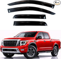 KPY Rain Guards Fit for 2016-2024 Nissan Titan Crew Cab, Out-Channel Window Visors Vent Wind Deflectors 4PC, Truck Accessories for 2017-2024 Nissan Titan XD Crew Cab (Full-Size Cabs)