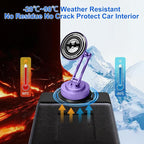 All-Metal Alloy Long Arm Magnetic Suction Cup Car Phone Mount(Purple) | Strong Powerful Magnetic Heavy-Duty Windshield Dash 360° Mechanical Rotation Cell Mobile Phone Vehicle Bracket for All Cars