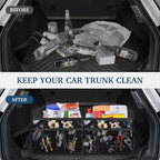 Femuar Car Trunk Organizer, Car Storage Organizer with Large Capacity Waterproof Collapsible Trunk Organizer for Car Suv/Jeep/Sedan (Hibiscus flowers, Standard)