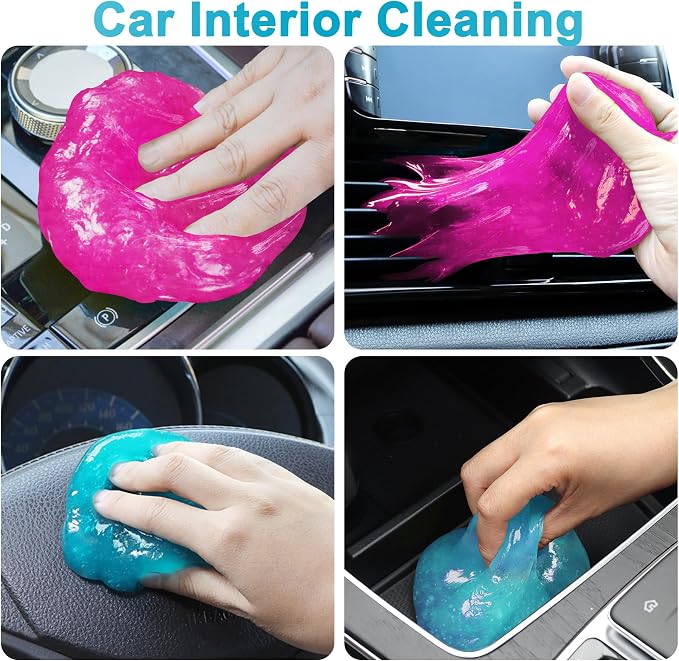FiveJoy Car Cleaning Gels, 4-Pack Universal Auto Detailing Tools Car Interior Cleaner Putty, Dust Cleaning Mud for PC Tablet Laptop Keyboard, Camera, Printers, Calculator - 320g (2.8oz/pcs)