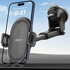 Car Phone Mount with Suction Cup, Universal Windshield Dashboard Holder with Sticky Gel Pad, Compatible with iPhone 17/16/15/14/13, Samsung, Most Smartphones