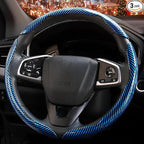 3 Pcs Carbon Fiber Car Steering Wheel Cover, Anti-Skid & Scratch-Proof,Segmented, Butterfly Thin Steering Wheel Cover Men/Women Universal Fit 14.5"-16" Wheel Covers for Cars/Truck/SUV