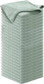 Microfiber Cleaning Cloth - Sea Green - 50Pcs (12.5x12.5 inch) High Performance - 1200 Washes, Ultra Absorbent Car Towel Traps Grime & Liquid for Streak-Free Mirror Shine - car Washing Cloth