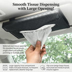 Car Tissue Holder, Car Napkin Holder, PU Leather Auto Visor Tissue Box, Auto Interior Accessories Sun Visor Paper Towel Cover Case Backseat Napkin Organizer for Sedan Truck SUV (Black)