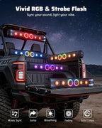 35 Inch 8 Speaker UTV Sound Bar, Bluetooth Golf Cart Speakers [Color Changing RGB & Strobe Light] IP66 Waterproof ATV Speaker System, SXS SoundBar Compatible with Polaris RZR CFmoto Can-Am