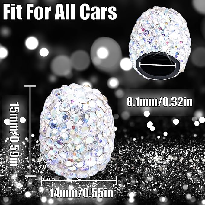8PCS Bling Crystal Diamond Tire Stem Valve Caps, Dustproof Car Wheel Tire Valve Caps Universal Tire Valve Stem Covers for Cars, SUV, Trucks, Bikes, Motorcycles, Bicycles (AB Colorful)