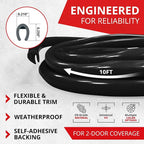 Car Door Edge Protector – Universal DIY Edge Trim to Prevent Scratches & Dings – Flexible Adhesive Molding Trim for Cars, Trucks & SUVs (10 Ft - Black)