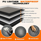 Dog Car Seat Cover for Back Seat,Waterproof PU Leather Hard Bottom Car Seat Cover for Dogs,Non-slip Backseat Dog Cover with Upgraded Door Protection Flap 52×25in,Dog Hammock for Car SUV Small Trucks
