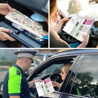Car Registration and Insurance Holder, with Magnetic Closure for License, Cards and Documents, All Vehicle Needs and Car Accessories (Flower and Grass)