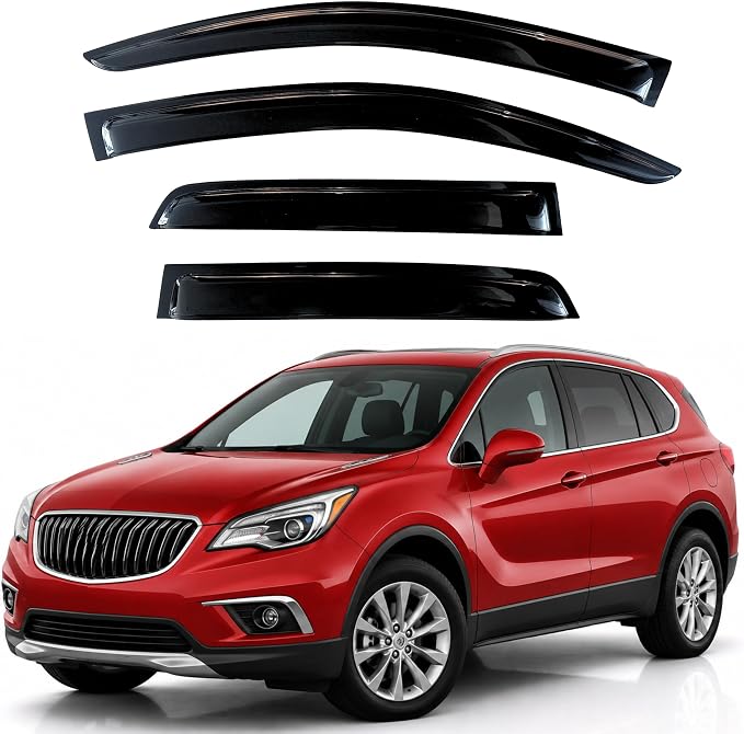 KPY Rain Guards Fit for 2016-2020 Buick Envision, Out-Channel Window Visors Vent Wind Deflectors 4PC, Car Accessories for 16-20 Envision