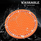 2PCS Bling Cup Holder Coaster, 2.75 Inch Auto Car Cup Holder Insert Coasters, Soft Silicone Anti-Slip Shockproof, Universal Vehicle Interior Accessories for Women Girls (Orange & White)