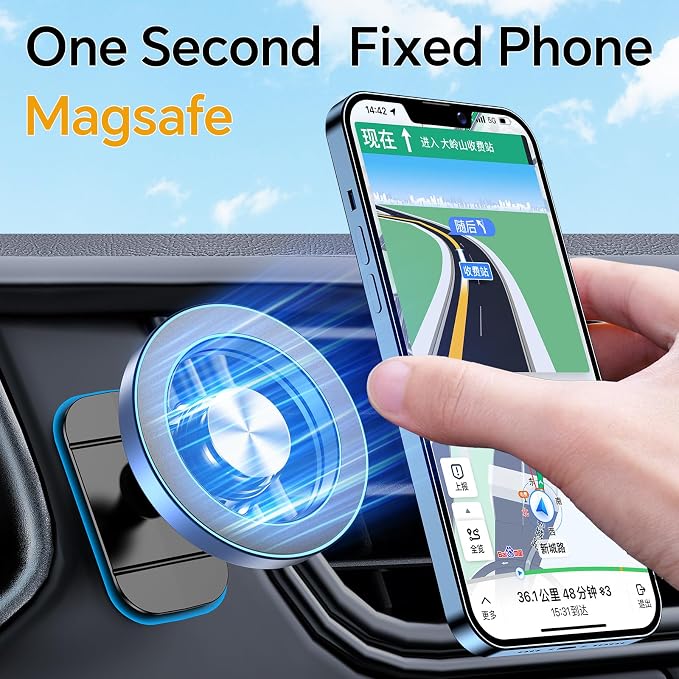 for Magsafe Car Mount【20 Strong Magnets】Magnetic Phone Holder for Car Phone Holder Mount Dash Mounted Holders Cell Phone Holders for Your Car Accessories for Women Men for iPhone 17 16 15 14