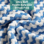 Microfiber Cleaning Cloth, 5 PCS Kitchen Towels(10" x 10"), Absorbent Streak Free Lint Cleaning Cloths, Reusable and Washable Dish Rags with 12" and 10" Lazy Susan Organizer