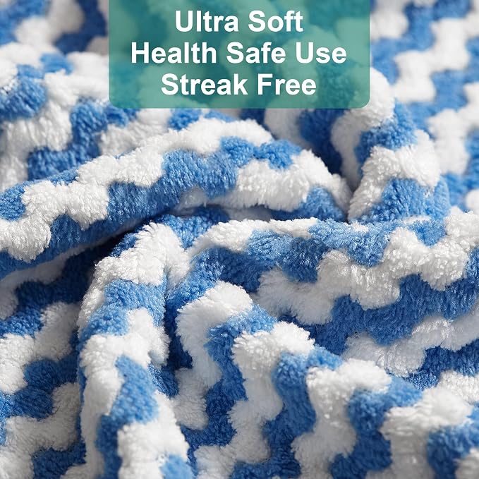 Microfiber Cleaning Cloth, 5 PCS Kitchen Towels(10" x 10"), Absorbent Streak Free Lint Cleaning Cloths, Reusable and Washable Dish Rags with 12" and 10" Lazy Susan Organizer