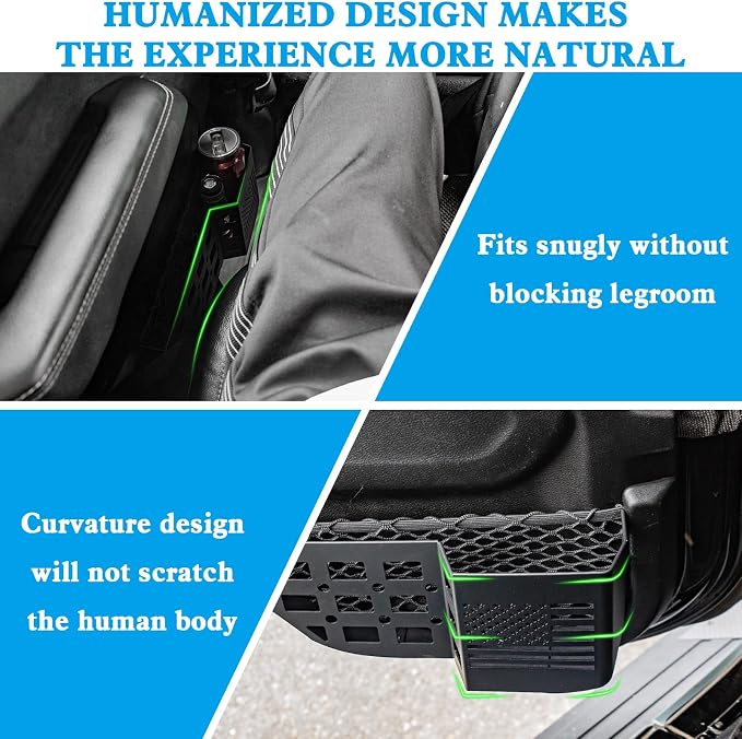 Z8 Metal Rear Door Storage Pockets Compatible with 2018-2025 Jeep Wrangler JL JLU JT Side Organizer Storage Box Replace Sagging Nets
