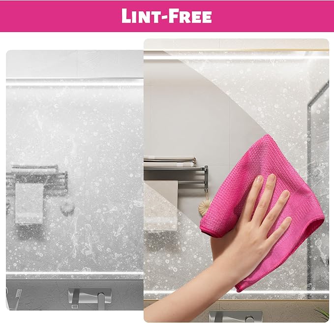 Microfiber Waffle Weave Cleaning Cloth,Highly Absorbent Kitchen Towels,Quick Drying Lint Free Dish Towels for Kitchen,6 Pack, Mixed Color, 15.7×15.7inch