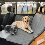 Dog Car Seat Cover with 3 Separate Hard Bottom Plates, Ideal for Car/SUV/Small Trucks, Car Seat Covers for Dogs Holds 400lbs, Grey