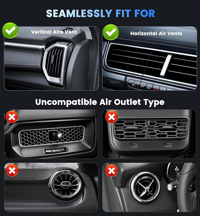 Magnetic Wireless Car Charger Mount, 15W Fast Charging Car Phone Holer for iPhone 17 16 15 14 13 12 Pro Max N52 Magnets,360°Rotation Dashboard/Vent Phone Holder Compatible with Magnetic Case