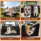 A-Pce Dog Truck Seat Cover for Back Seat, Hard Bottom Dog Hammock for Car, Waterproof Seat Protector, Dual use in Summer and Winter, Universal XL Size Fits for Crew Cab Truck/SUV, Black