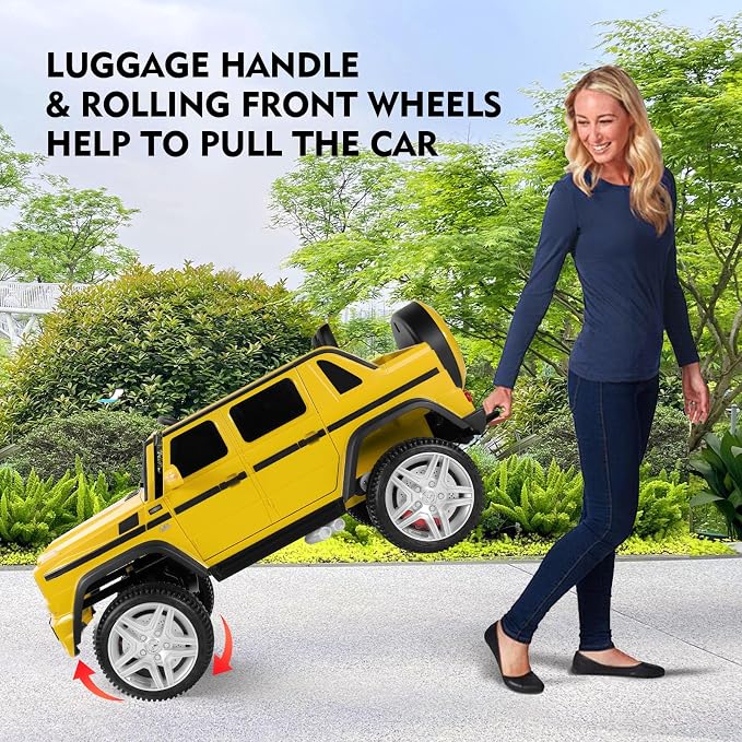 JOYLDIAS Kids Ride On Cars, Licensed Mercedes-Benz Maybach G650S, 12V7AH Battery Powered Toy Electric Car for Kids W/LED Underglow Lights,Remote Control,2 Motors,3 Speeds,Music,Bluetooth,Horn, Yellow