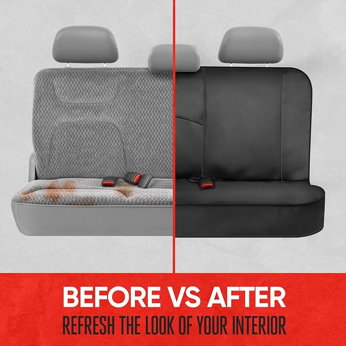 Neoprene Waterproof Seat Covers for Cars, Trucks, & SUV – Black Automotive Interior Protectors - Rear Split Bench Protector for Kids Dogs & Pets – Forros para Asientos de Carro