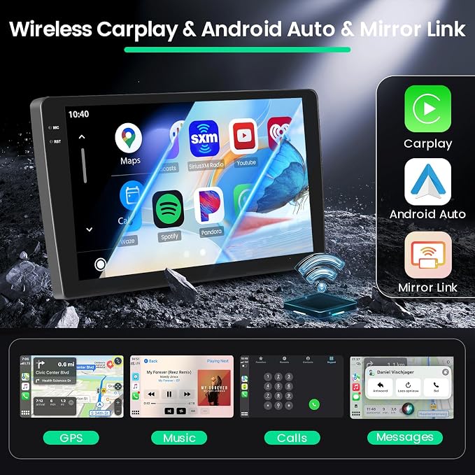 4+64G Android 15 Radio for Honda Accord 8th 2008-2013, 10.1" Touchscreen for Accord 8th Car Stereo, Wireless CarPlay/Android Auto, 5GHz WiFi, Bluetooth 5.0, EQ, GPS, 1280 * 720, Backup Camera