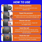 29PCS Tire Repair Rubber Nail Kit, Premium Spiral Screw-in Tire Plugs with 2 Sizes, Tire Repair Kit Emergency Roadside Flat Tire Fix Tool for Car Truck Motorcycle Tractor ATV SUV