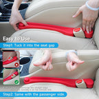Car Seat Gap Filler Set of 2, 3IN1 Seat Side Gap Filler Plug with Storage Slot & Hook Function, Soft Foam Universal Fit Car SUV Truck Fill Gap Between Seats Console Organizer（Standard Red）