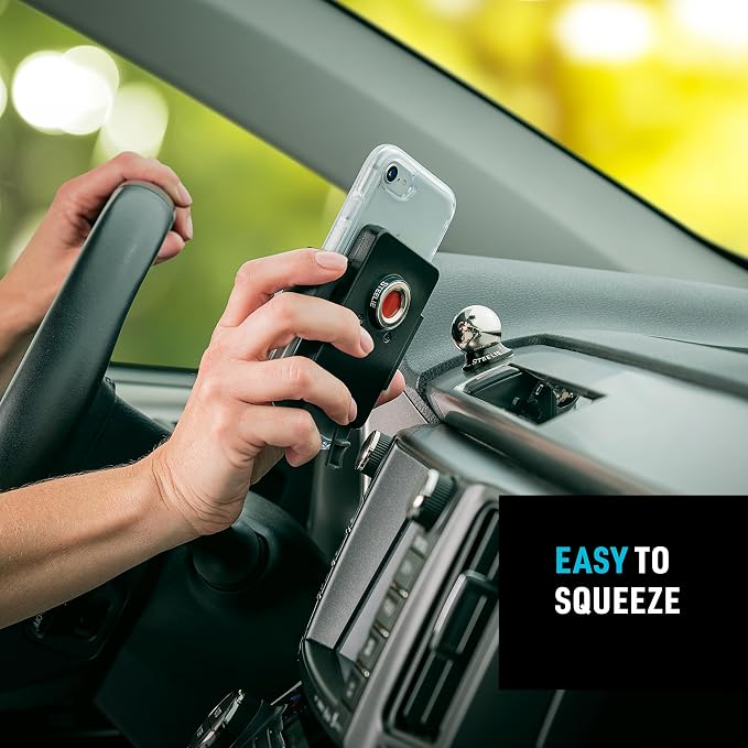 Steelie Squeeze Dash Kit - Magnetic Cell Phone Holder for Car Dashboard - Adjustable Phone Holder for Cars - Compatible with Apple MagSafe iPhones & Accessories