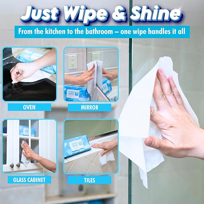 Car Interior Cleaning Wipes Set 210 Count, XL 8" x 10" | Multi-Purpose Wipes For Car Leather Seat, Windshield Window Mirror Cleaning, Steering Wheel & Vinyl Cleaning