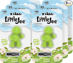 Little Joe 96416-6PK Green Apple Scent Car Air Freshener Vent Clip, Fights Odors for up to 45 Days, Long-Lasting Freshness, Cute Car Odor Eliminator, Pack of 6