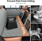 Dog Seat Cover Hard Bottom, 3-Section Design for Full-Size Trucks & SUVs, Waterproof & Nonslip Car Hammock for Large Dogs, Pet Truck Extender Cover, Spacious Space(+ 45%) Grey