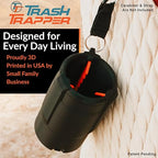 Car Trash Can Cup Holder | Mini Car Trash Can | Fits in Most Doors | 5.1" x 2.9" | Traps More & Empties Less, Patent-Pending Compaction, Holds Weeks of Small Garbage, Black/Teal