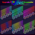 Dreamcolor Acrylic Car Interior Lights 22 in 1 RGB LED Strip Lights APP Control Zoned Control System 252 Color Modes DIY Fiber Optic Ambient Lighting Kits Music Car Neon Light Kits New Version